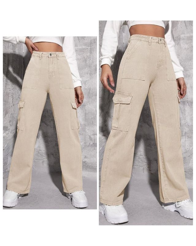 Combo of 2 Jeans (Cargo + High Waist Knee Cut Denim)