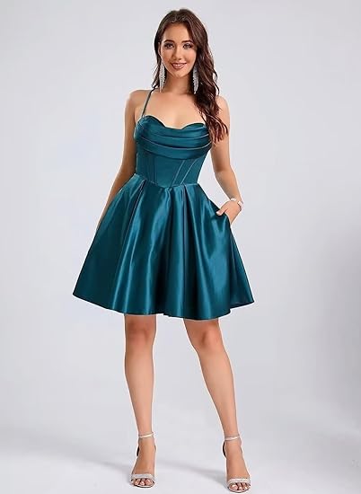 Navy Blue Soft Satin Dress