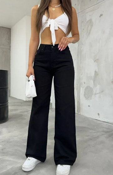 Flared High Rise Beige Jeans