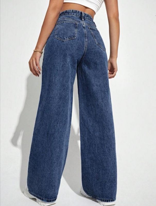 Combo of 2 Jeans (High Waist Wide Leg + Knee Cut)