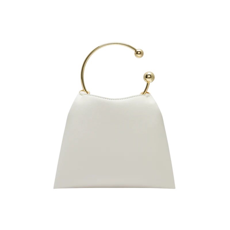 Cream Ring Handle Bag